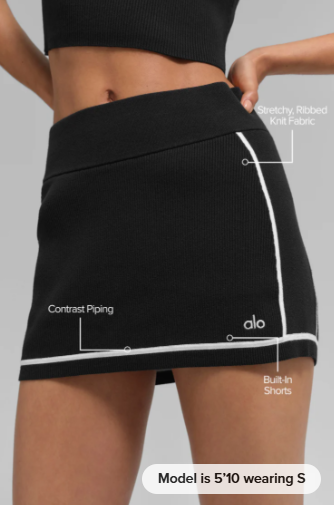 Ribbed Sweater Knit Highline Mini Skirt