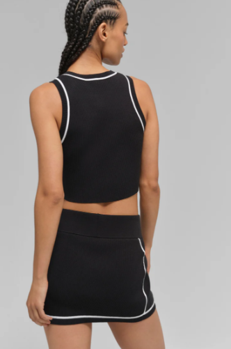 Ribbed Sweater Knit Highline Mini Skirt