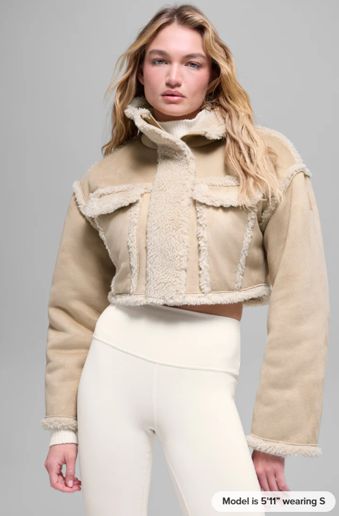 Faux Shearling Snowfall Cropped Jacket