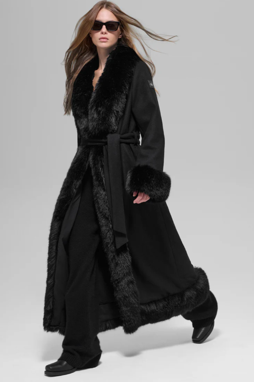 Back in Stock Faux Fur Trimmed Longline Coat