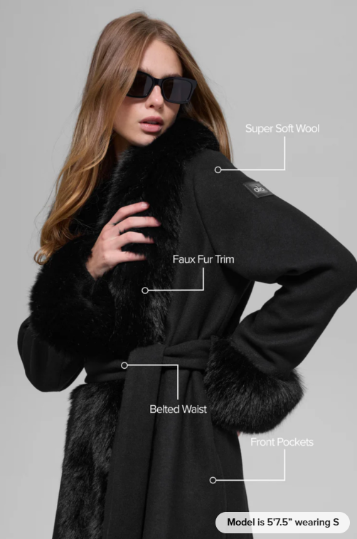 Back in Stock Faux Fur Trimmed Longline Coat