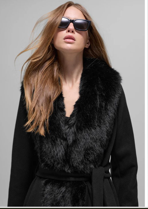 Back in Stock Faux Fur Trimmed Longline Coat