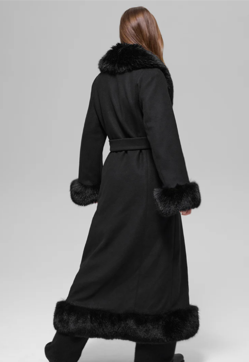 Back in Stock Faux Fur Trimmed Longline Coat