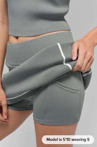 Ribbed Sweater Knit Highline Mini Skirt