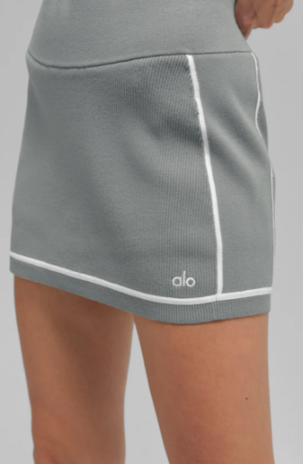 Ribbed Sweater Knit Highline Mini Skirt