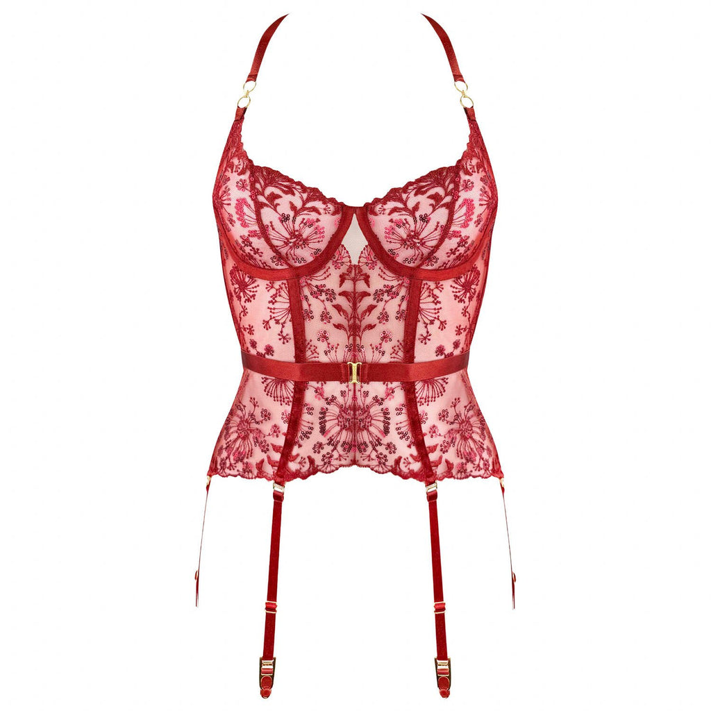 ❤️ Scarlet Radiance Embroidered Lingerie Set
