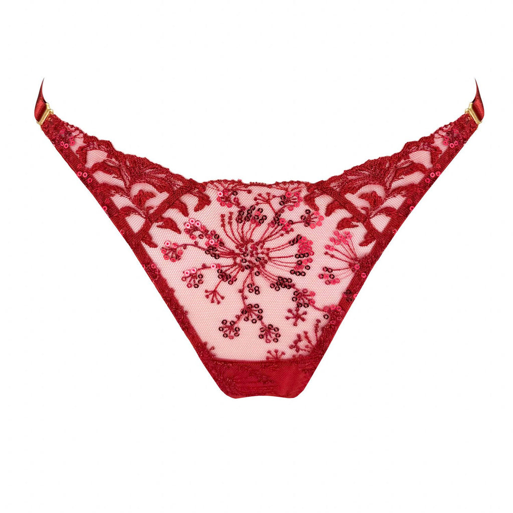 ❤️ Scarlet Radiance Embroidered Lingerie Set