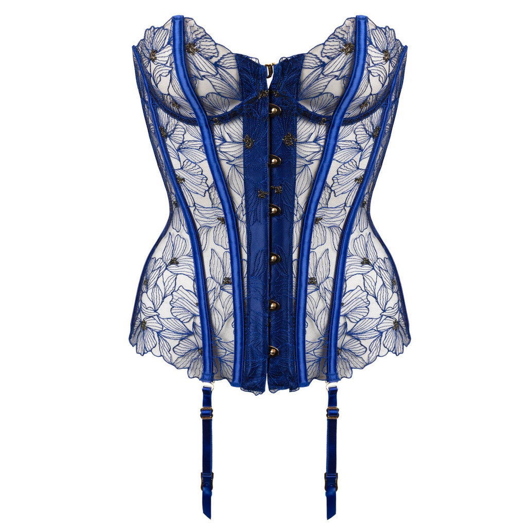 💙 Sapphire Bloom Embroidered Lingerie Set