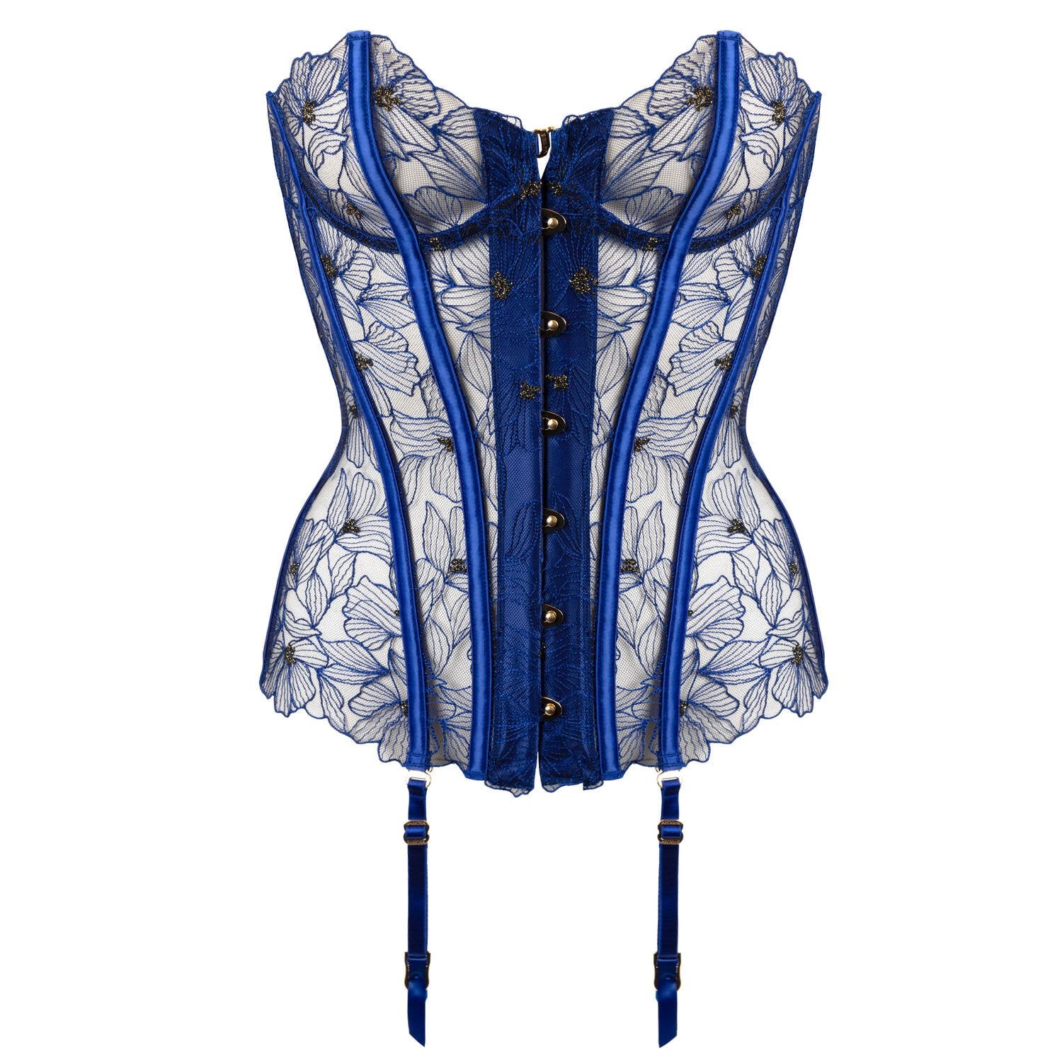 💙 Sapphire Bloom Embroidered Lingerie Set