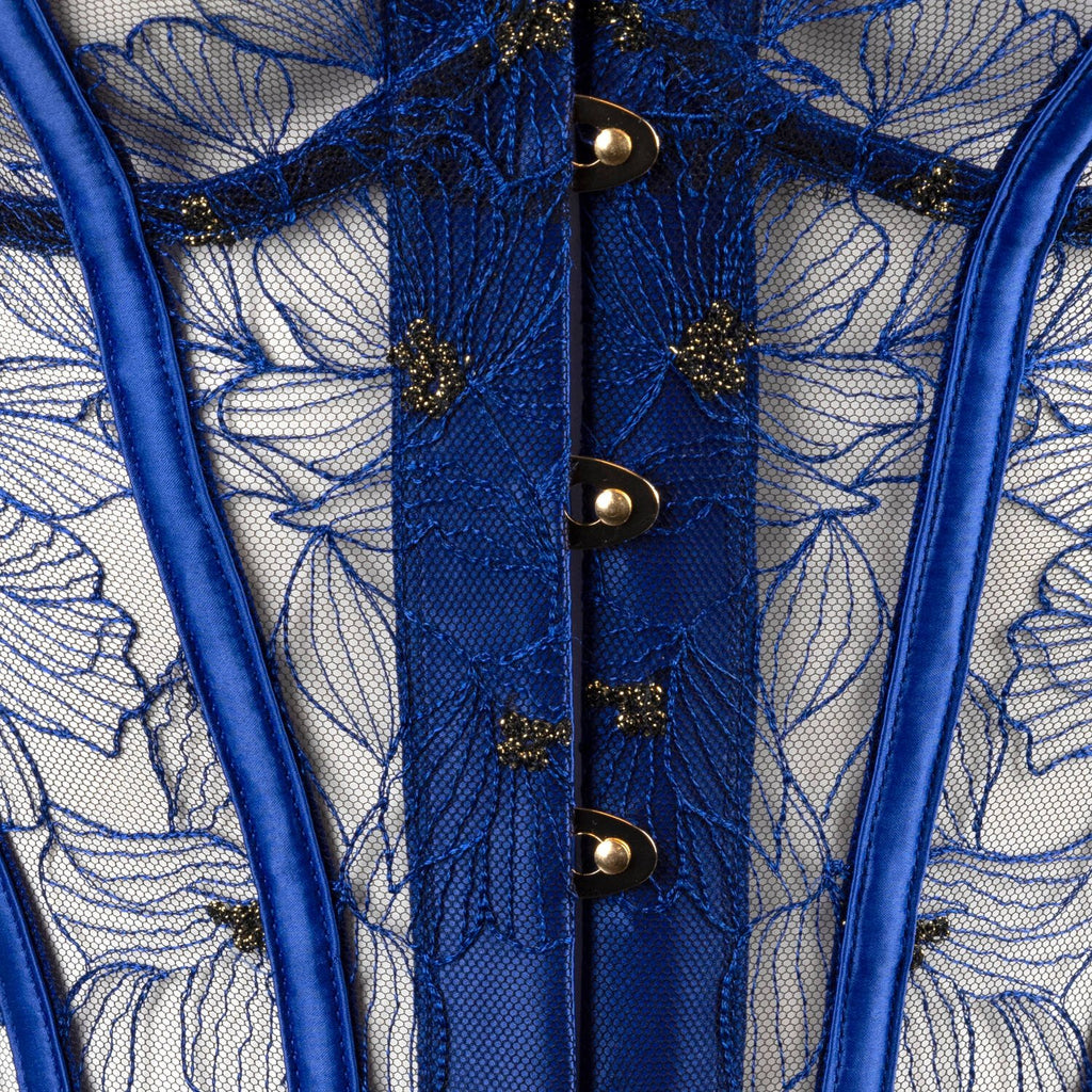 💙 Sapphire Bloom Embroidered Lingerie Set